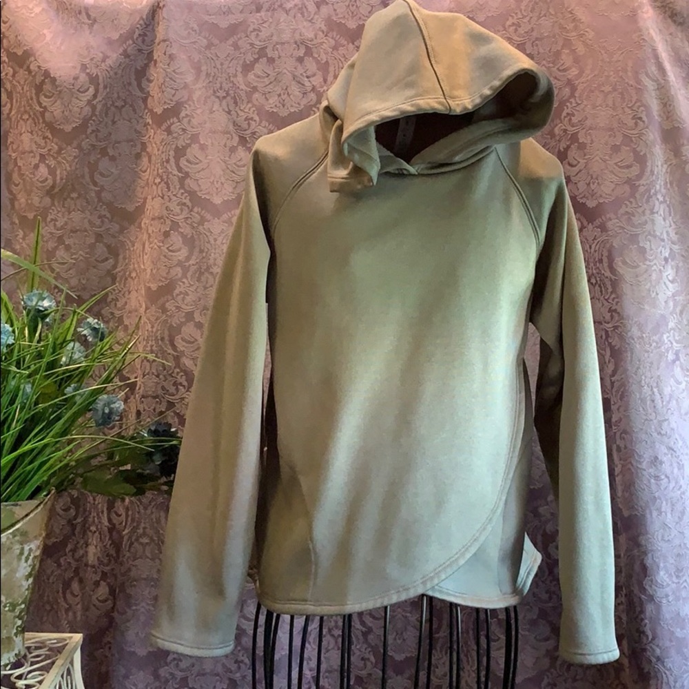 Ideology Glossy Grey Crossover Hoodie Soft Terry Lined Front Pockets